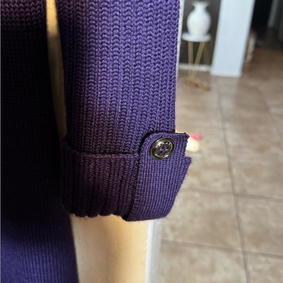 Tahari Arthur S. Levine Purple Ribbed Wool Blend Sweater Size Small - Picture 5 of 11